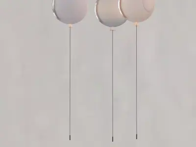 Brokis three spheres hanging from pole 3D model