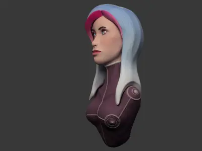Sci-fi Bust Female Low-poly 3D model