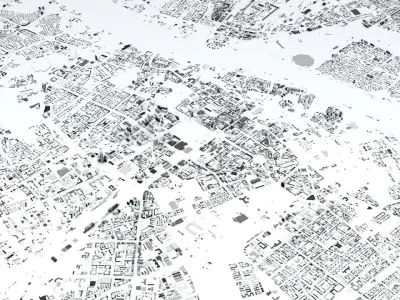 Warsaw Streets and Buildings 3D model