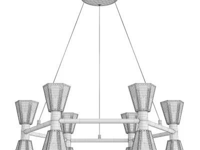 HOUSTON CHANDELIER Low-poly 3D model