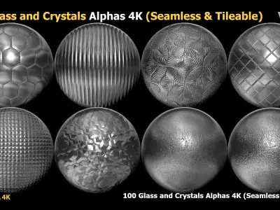 100 Glass and Crystals Alphas  Seamless  Tileable VOL 10 Texture