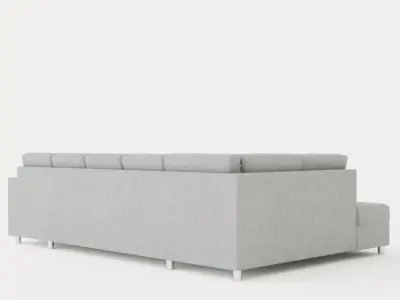 Crazy U Sofa Xxl Divan Right Light Gray Low-poly 3D model