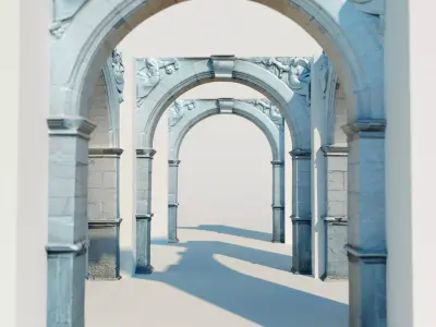 Old castle arch 001 Low-poly 3D model