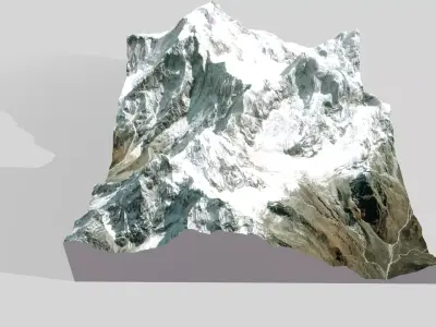 Mountain landscape Thulagi Chuli Himalayas Nepal  3D model