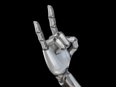 Sci - Fi Robot Woman Arm - Rigged 3D model
