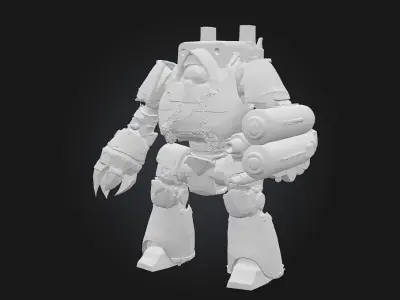 Armored Combat Robot 3D Model 3D model