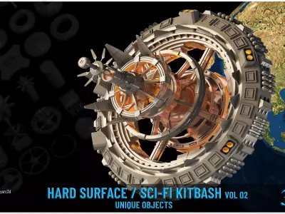 300 Details Hard Surface -Sci-Fi KITBASH  3D model