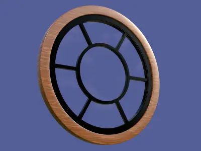 PBR Round Window Low-poly 3D model