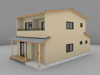 House model for background 10 Low-poly 3D model