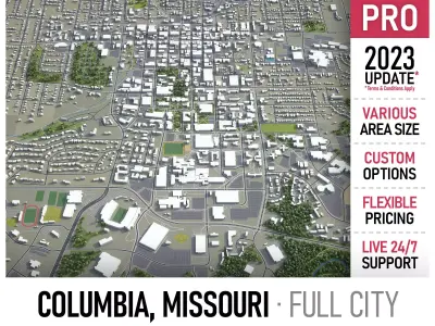 Columbia - 3D City Model Low-poly 3D model