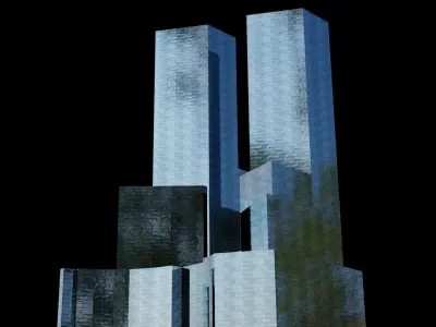 Time Warner Center Towers - NYC Low-poly 3D model