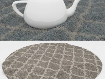 Round Rug Set 245 3D model