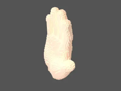 Voxel Style Hand v1 001 3D model