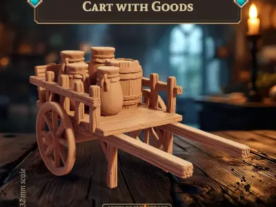 Cart with Goods Free 3D print model