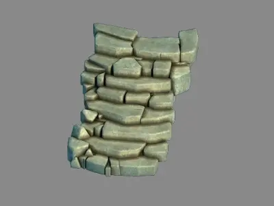 New Village - stone stairs 01 3D model