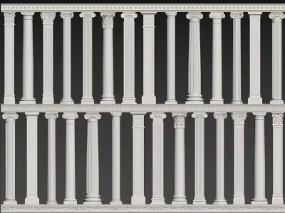 European-style plaster column 3D model