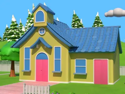 Cartoon House Pack Low-poly 3D model