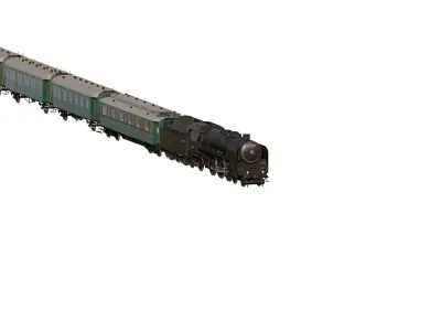 Vintage steam train 3D model