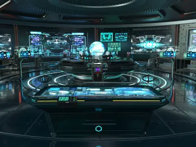 Sci Fi Interior Station 3D model