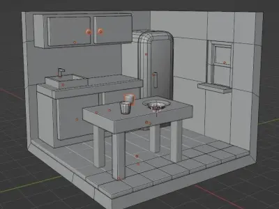 Nicely furnished room 3D model