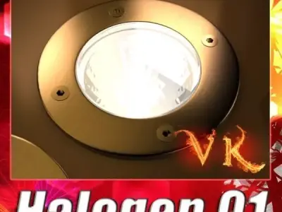 Halogen Lamp 01 High detail 3D model