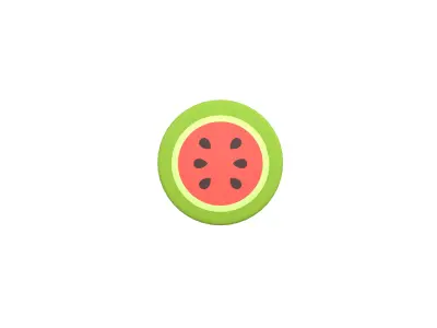 Cartoon Watermelon Slice v1 001 Low-poly 3D model
