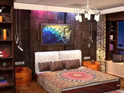 Beautiful bedroom interior 3D model