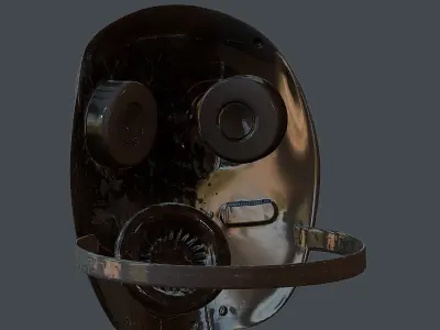 Gas mask helmet 3d model scifi Low-poly  Low-poly 3D model 493