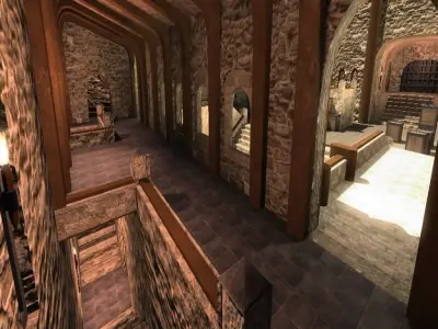 Zamak medieval castle with stairs and towers 3D model