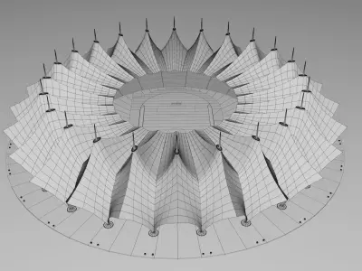 Riyadh King Fahd International Stadium Low-poly 3D model