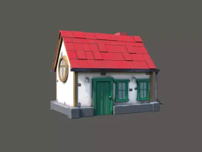Cartoon House Low-poly 3D model