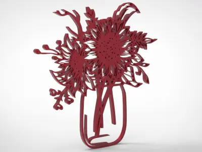 SUNFLOWER WALL FRAME  3D print model