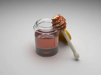 Honey With Honeycomb 3D model