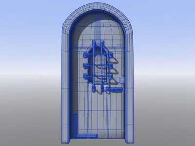 Medieval Dungeon Door Five Pack Low-poly 3D model