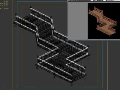 Game Building - nine - wooden bridge 23 3D model