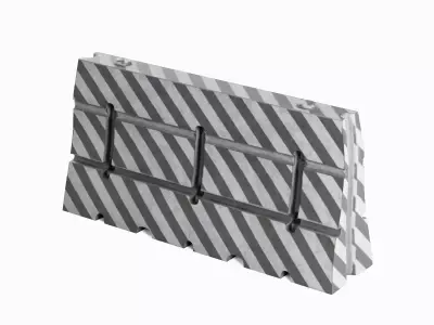 Dirty Traffic Barrier 01 3D model