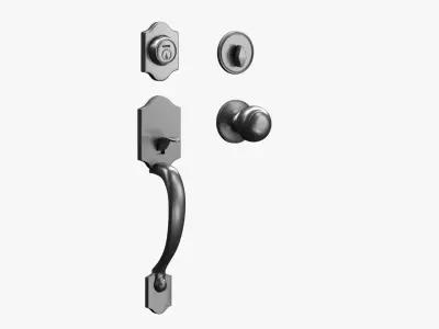 Door Handle and Deadbolt Set Free 3D model
