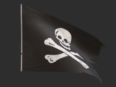 Pirate Flag - Edward England Low-poly 3D model