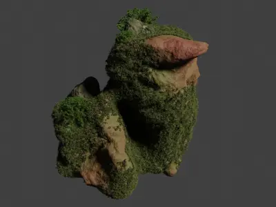 3D Cliff modell Low-poly 3D model