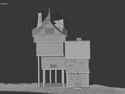 fantasy Stylized Medieval House b8 3D model