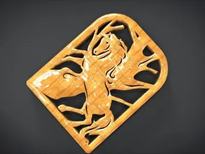 Window ventilation ornaments with horse motifs 3D print model