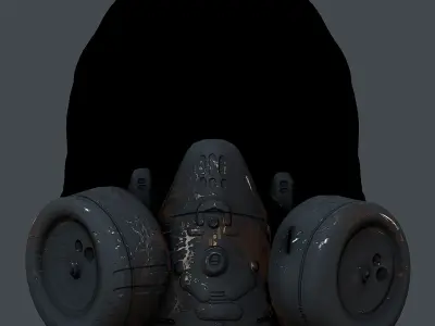 Gas mask helmet 3d model scifi Low-poly Low-poly 3D Low-poly 3D model