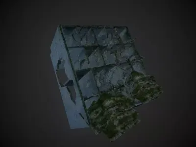 Damaged-Destroyed Building 7 Low-poly 3D model