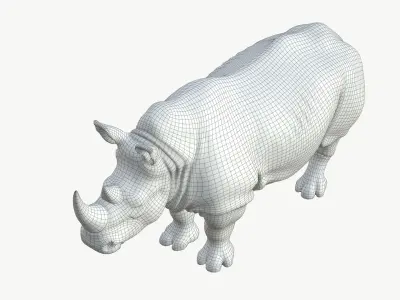  Realistic 3D Rhinoceros Low Poly PBR 