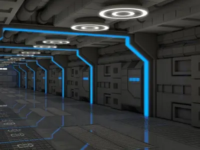 Sci Fi Corridor  3D model 46