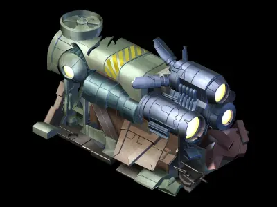 Roadblock-destruction missile launcher 3D model