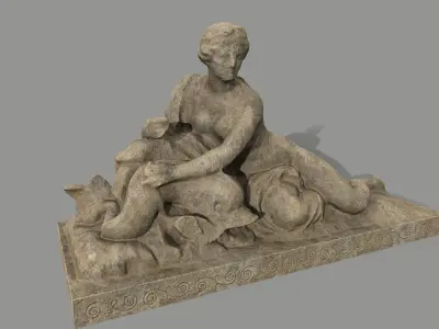 Woman  Statue Low-poly 3D model