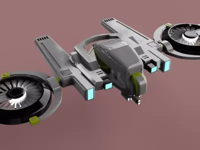 DRONE WITH LASER GUNS GAME READY Low-poly 3D model