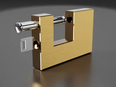 single square padlock 3D model