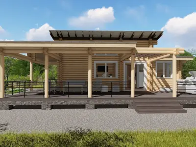 3D model of a wooden house 3D model 9